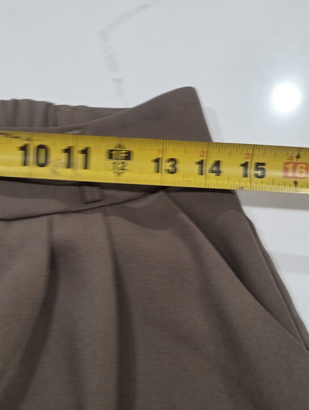 Pleated High-Rise Wide Leg Pants in Olive - Picture 10 of 12